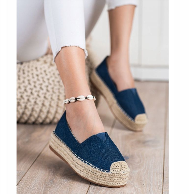 SHELOVET Modne Espadryle niebieskie 1