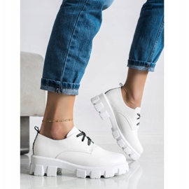 SHELOVET Białe Półbuty Na Platformie 2
