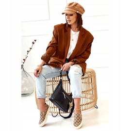 Damskie Logowane Tenisówki Slip-On Khaki Challenge beżowy brązowe 5