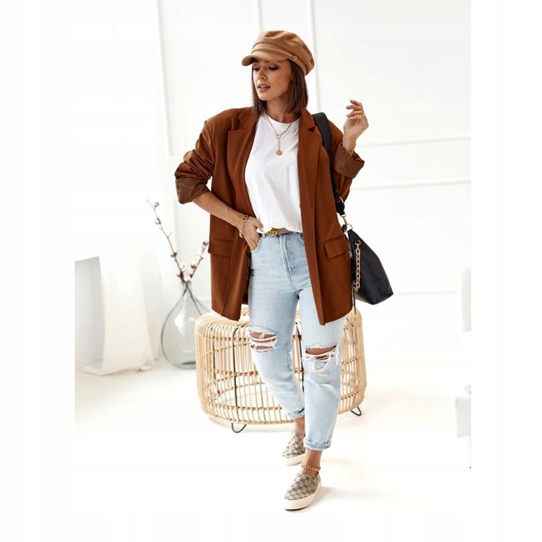 Damskie Logowane Tenisówki Slip-On Khaki Challenge beżowy brązowe 3