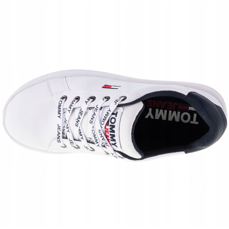 Buty Tommy Hilfiger Iconic Leather Flatform W EN0EN01113-YBR białe granatowe 2