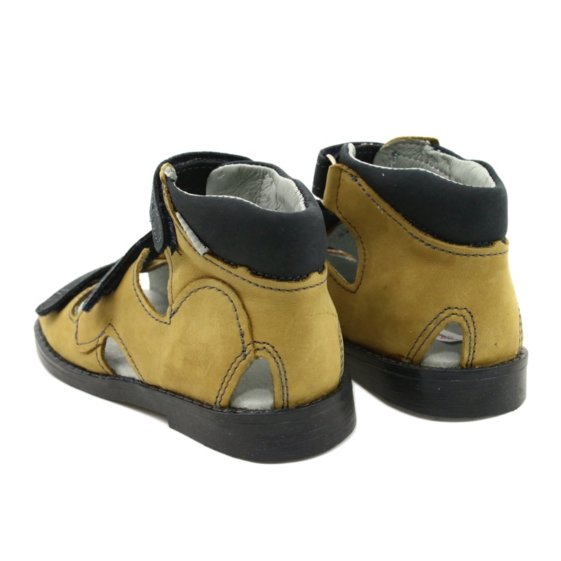 Mazurek Sandałki skórzane wysokie profilaktyczne 291 szary orange szare 2