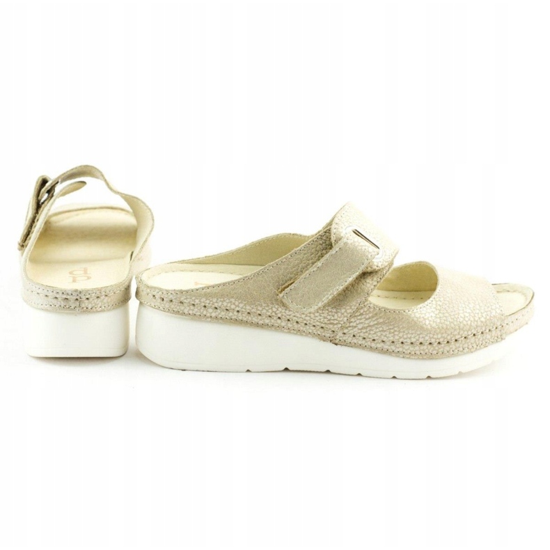 Dolce Pietro Klapki na rzep 2211 beżowe beżowy srebrny 4