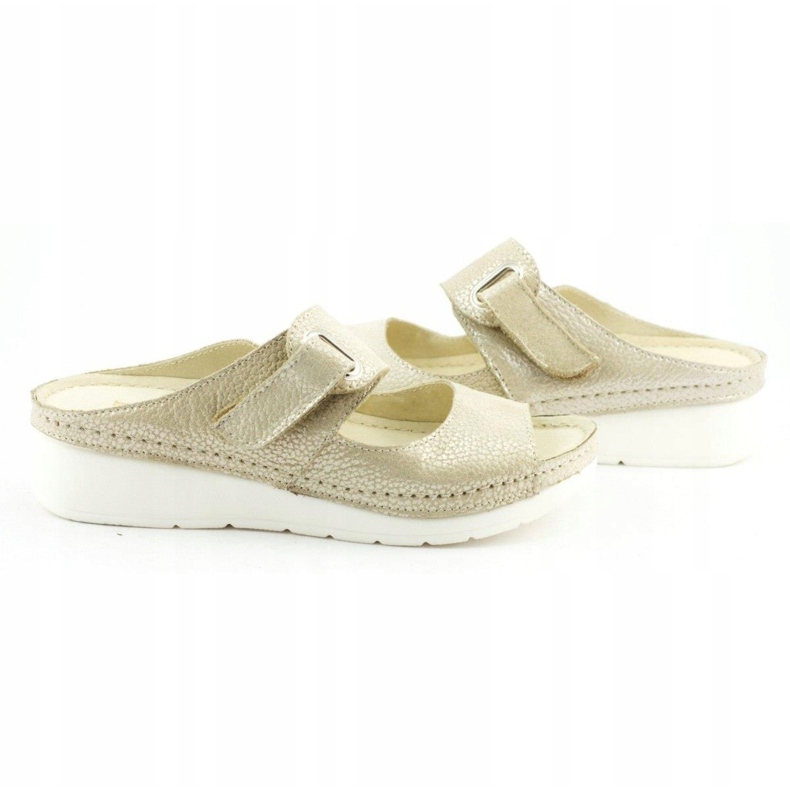 Dolce Pietro Klapki na rzep 2211 beżowe beżowy srebrny 5