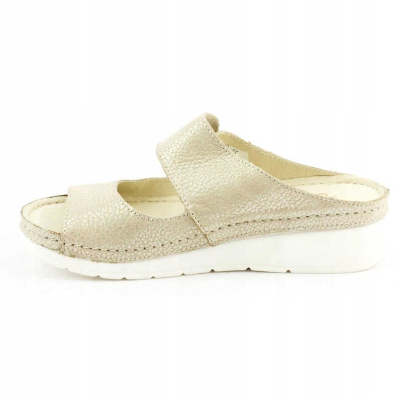 Dolce Pietro Klapki na rzep 2211 beżowe beżowy srebrny 1