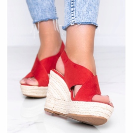 Czerwone espadryle na koturnie Summer Dream 1