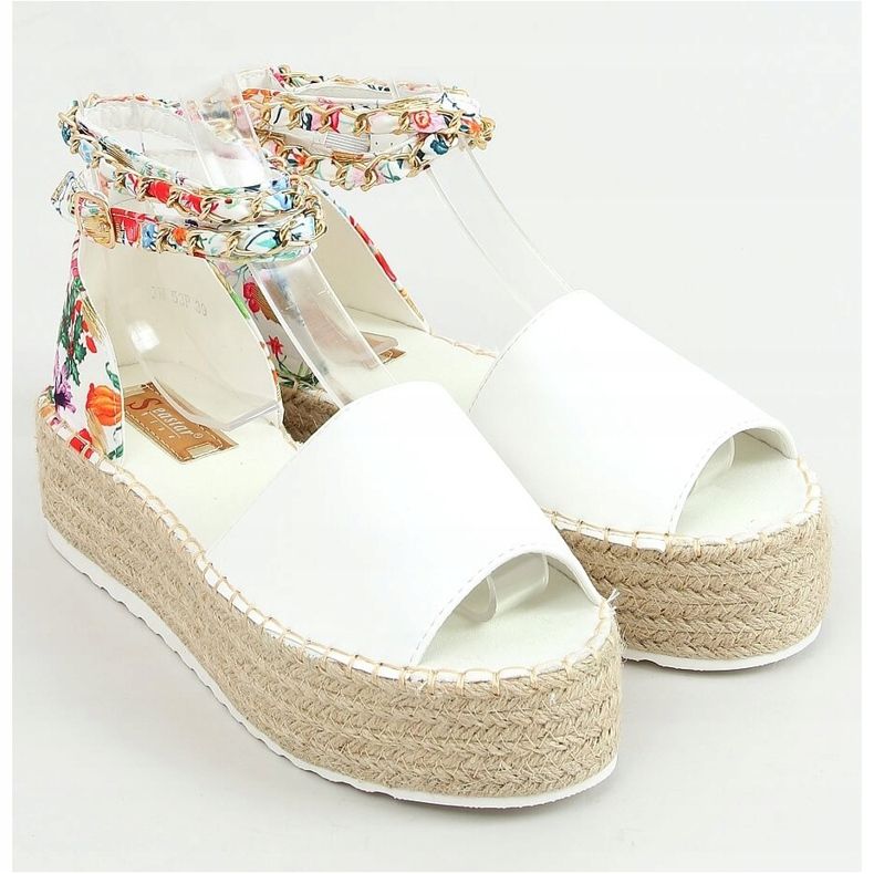 Espadryle open toe białe JH153P White wielokolorowe 1
