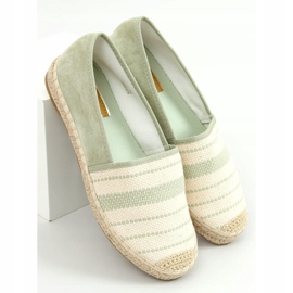 Espadryle damskie seledynowe 3447 Green zielone 1