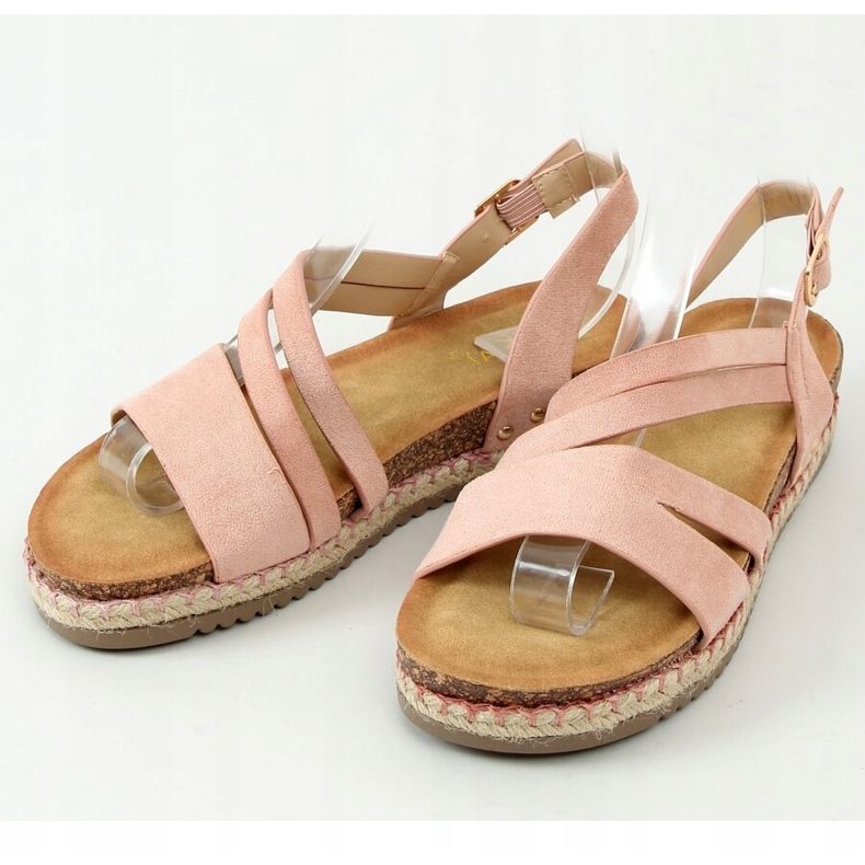 Sandałki espadryle boho różowe FD002 Pink 1