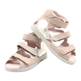 Sandałki wysokie profilaktyczne Mazurek 291 pink-silver różowe srebrny 3