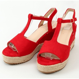 Espadryle na koturnie czerwone WX-08 Red 1