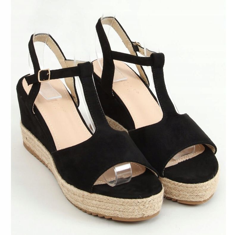 Espadryle na koturnie czarne WX-08 Black 1