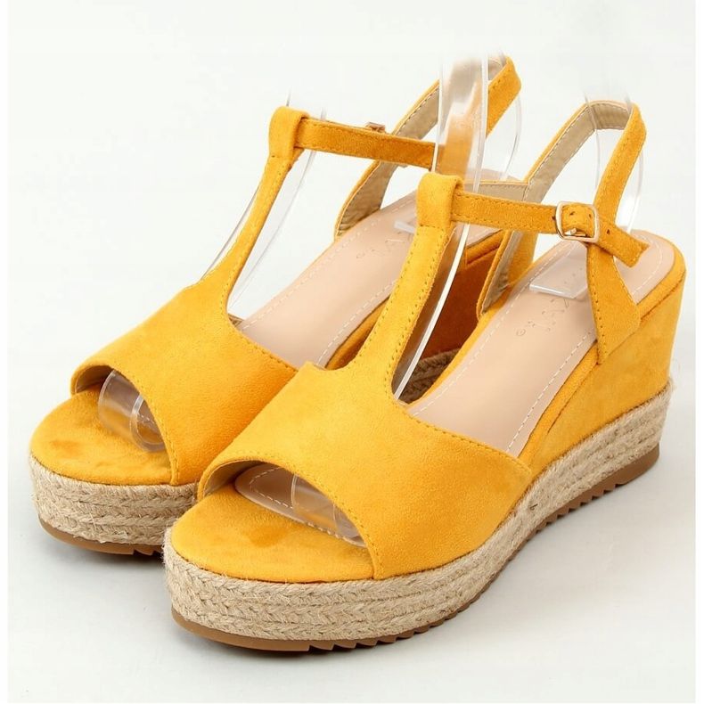 Espadryle na koturnie miodowe WX-08 Yellow żółte 1