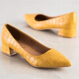 Sweet Shoes Klasyczne Czółenka Na Niskim Obcasie żółte 1