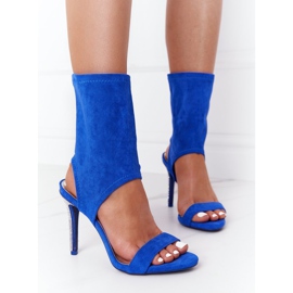 Sandały Na Szpilce Z Cyrkoniami Lu Boo Niebieskie srebrny 1