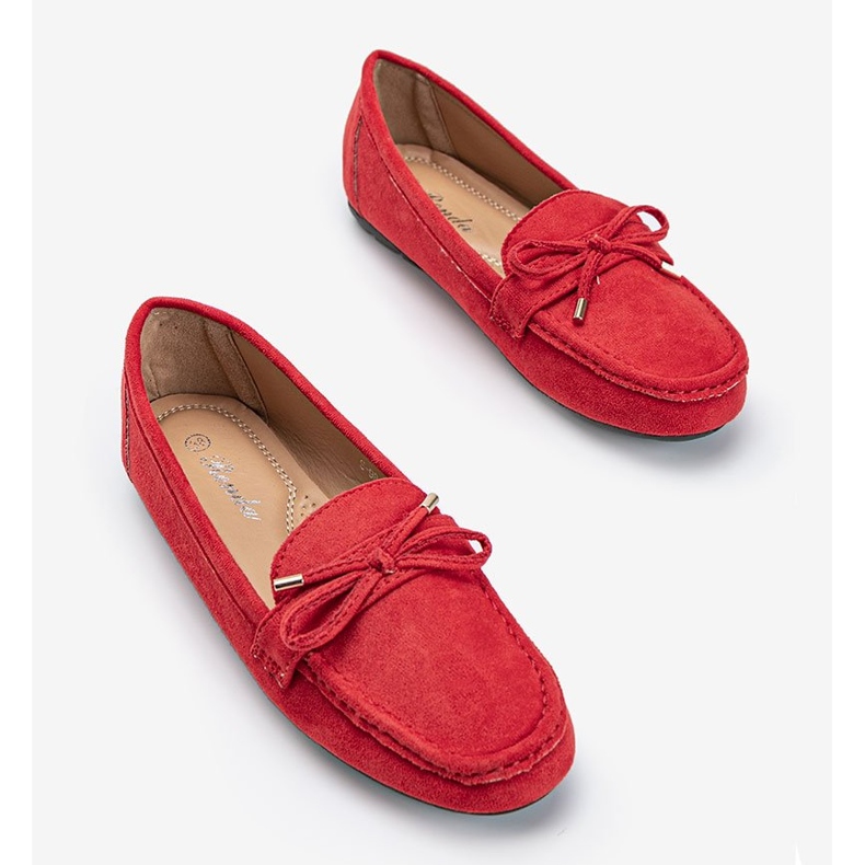 Czerwone mokasyny z kokardką Deonte 1