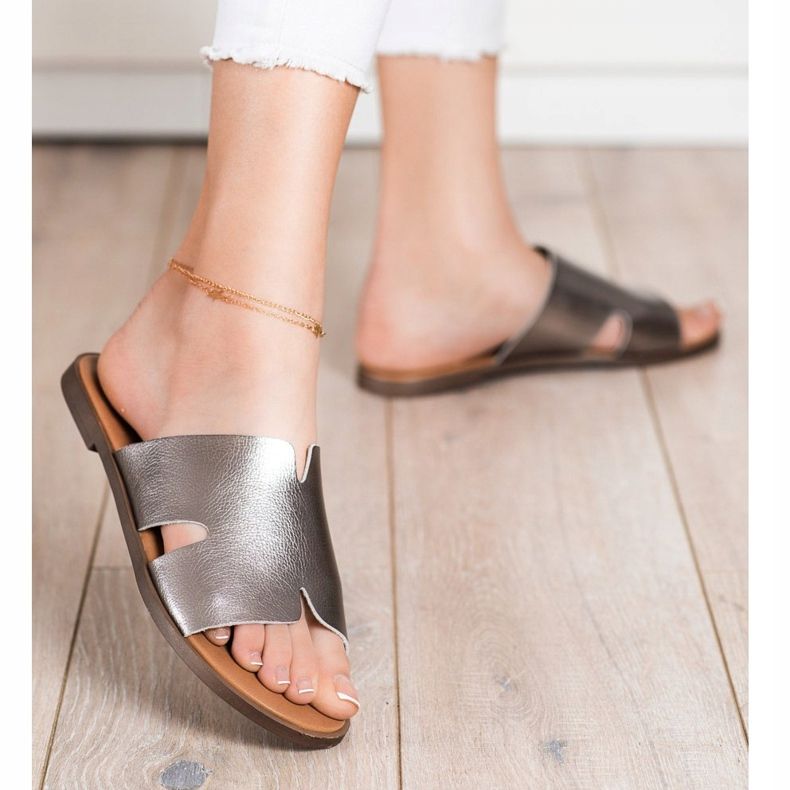 Srebrne Klapki Sergio Leone srebrny 1