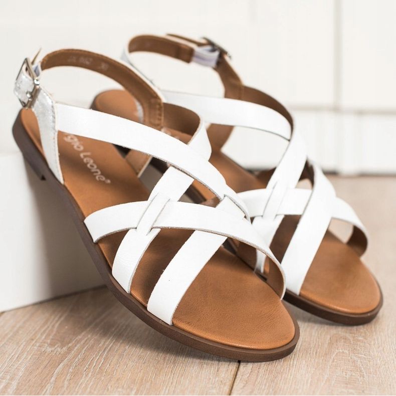 Casualowe Sandałki Sergio Leone białe 2