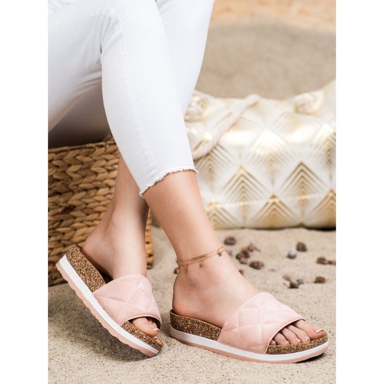 Comer Wygodne Klapki Na Platformie różowe 2