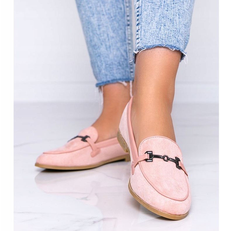 Różowe mokasyny z eko-zamszu Juliette 1