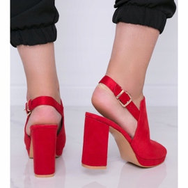 Czerwone sandały na słupku Pimp 1