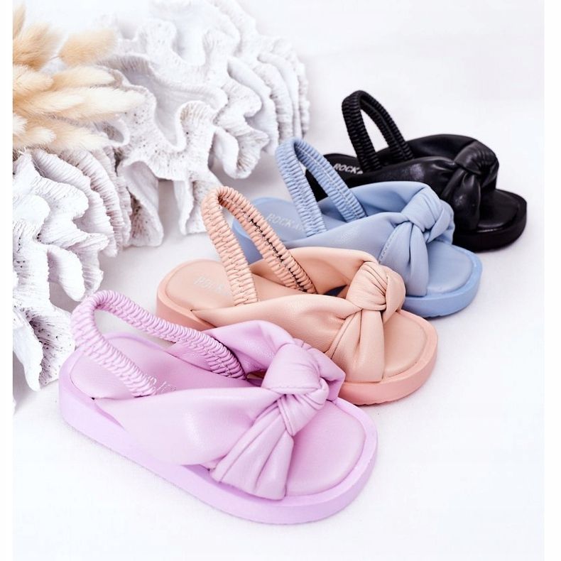 FR1 Dziecięce Sandały Ze Ściągaczem Czarne Bubble Gum 1