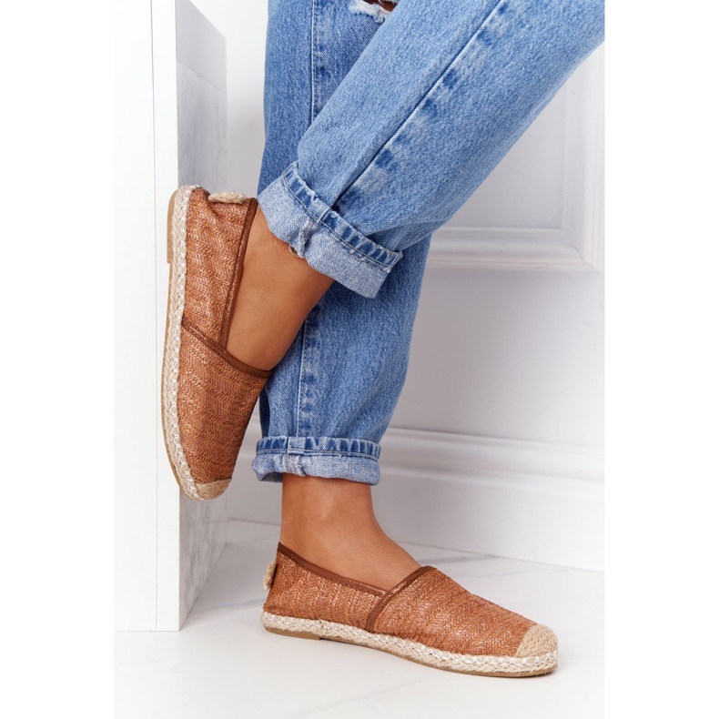 Espadryle Na Słomkowej Podeszwie Lu Boo Brązowe 1