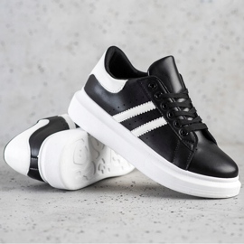 SHELOVET Klasyczne Sneakersy Z Paskami czarne 1