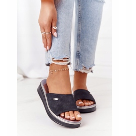 Klapki Na Koturnie Sergio Leone SK042 Czarne 1