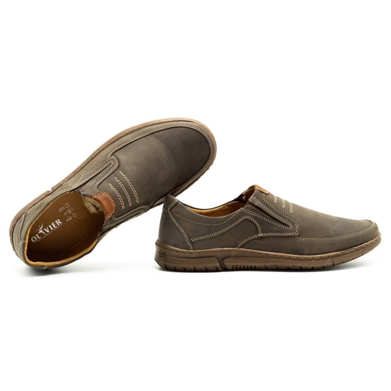 Olivier Buty męskie slip-on 7053 brązowe 1