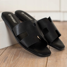 Casualowe Czarne Klapki VINCEZA 1