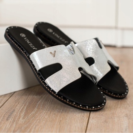 Połyskujące Klapki VINCEZA srebrny 1