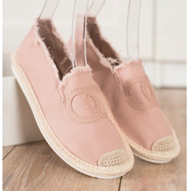 SHELOVET Tekstylne Espadryle różowe 1