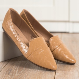 Seastar Modne Baleriny Z Eko Skóry brązowe 2