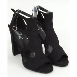 Sandałki na obcasie czarne NS111P Black 1