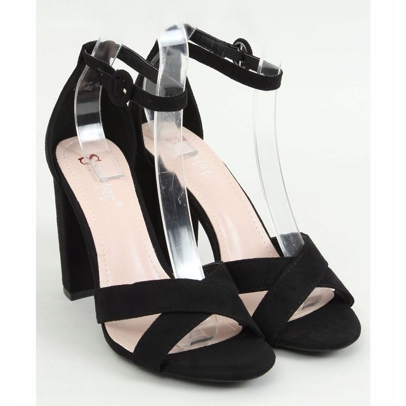 Sandałki na słupku czarne TU133P Black 1