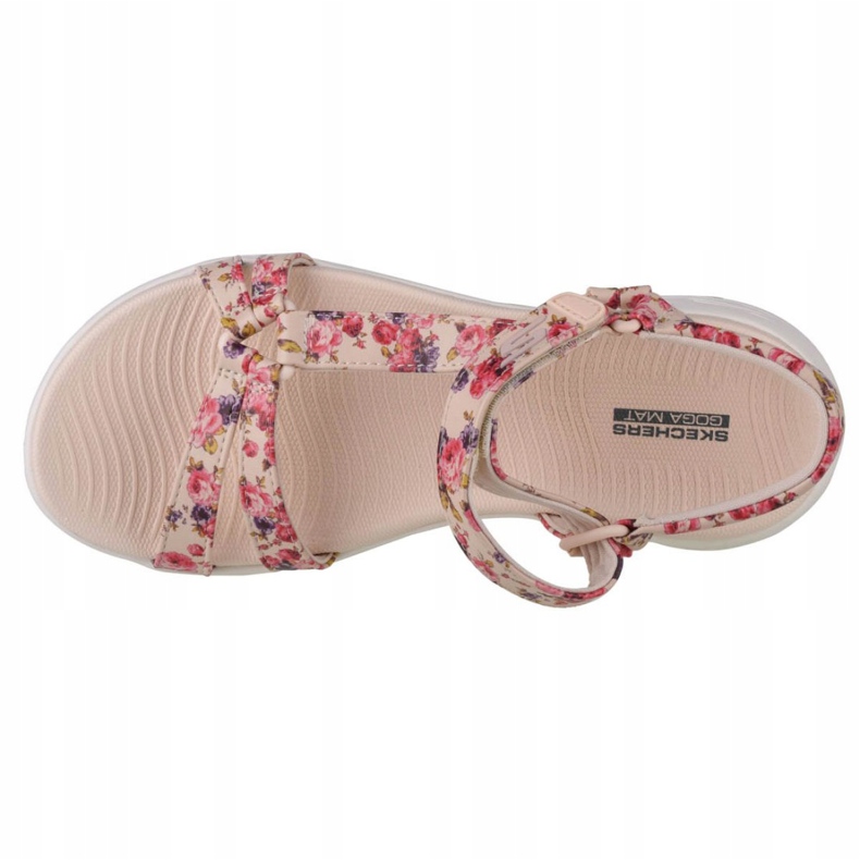 Sandały Skechers On The Go 600 Fleur W 140018-NTMT beżowy czerwone fioletowe różowe 2
