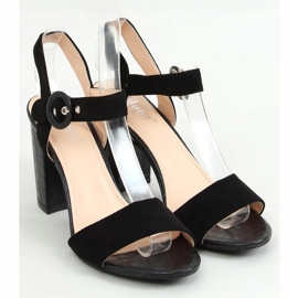 Sandałki na obcasie czarne SL1008P Black 1