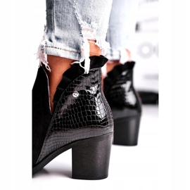 Botki Damskie Na Słupku Skórzane Wiosenne Maciejka Czarne 04833-01 1