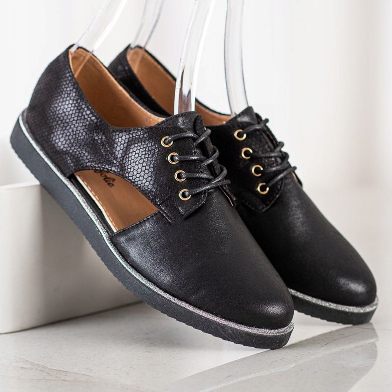 Forever Folie Modne Półbuty Z Wycięciem czarne 2