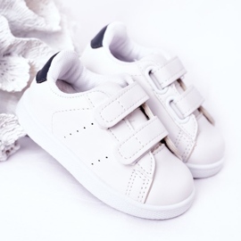 Dziecięce Tenisówki Na Rzepy Biało-Granatowe California białe 2