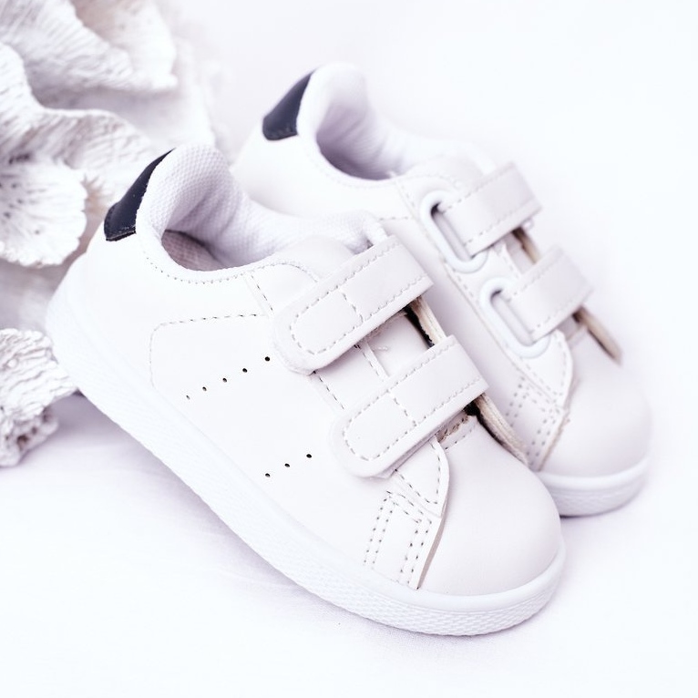 Dziecięce Tenisówki Na Rzepy Biało-Granatowe California białe 2