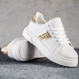 SHELOVET Sneakersy Z Ozdobami białe 1