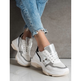 SHELOVET Komfortowe Modne Sneakersy białe wielokolorowe 2