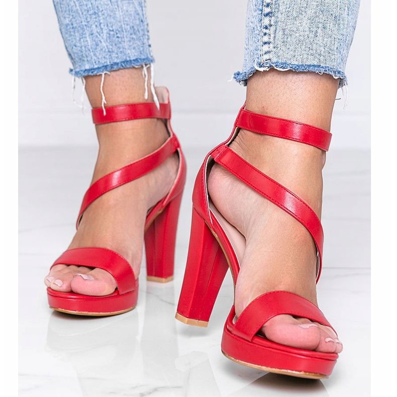 Czerwone sandały na platformie Got You 1