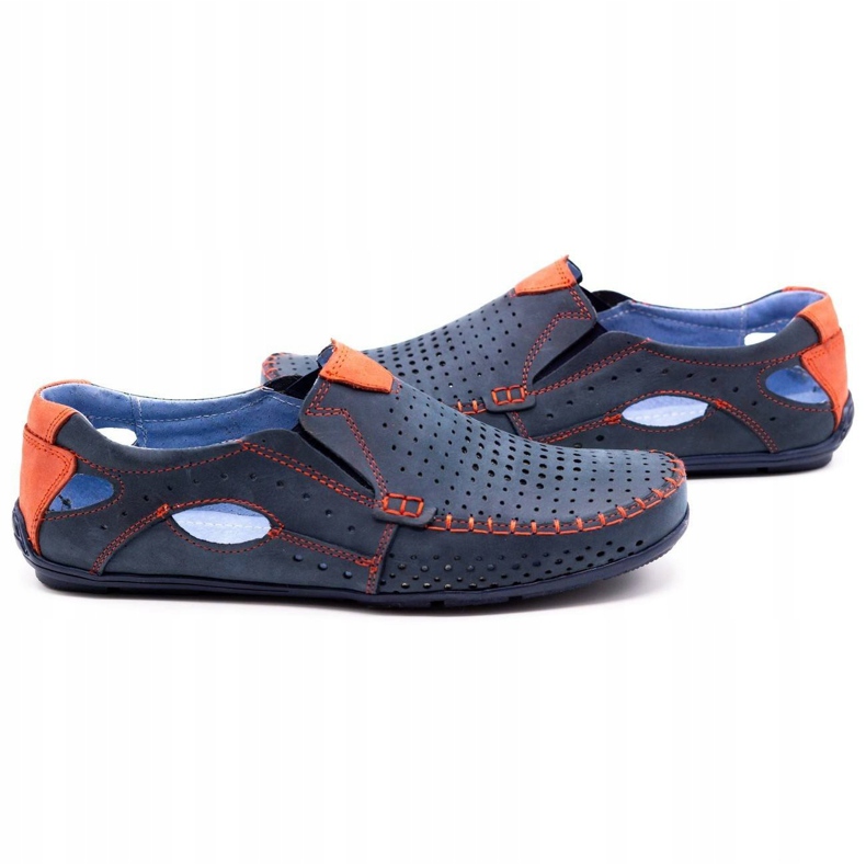 Olivier Buty męskie mokasyny 901 granatowe z czerwonym czerwone 5