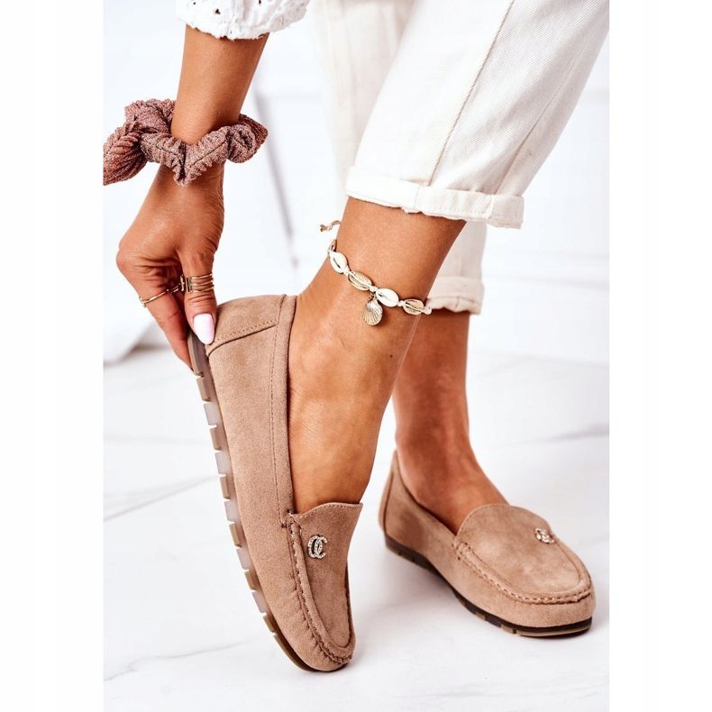 PS1 Damskie Zamszowe Mokasyny Jasny Brąz Madelyn beżowy 2