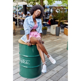 PS1 Damskie Logowane Trampki Biało-Różowe Day Off białe 2