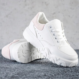 SHELOVET Modne Białe Sneakersy 1