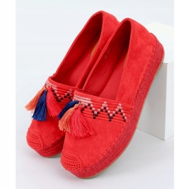 Espadryle z frędzelkami czerwone 1735 Red 1